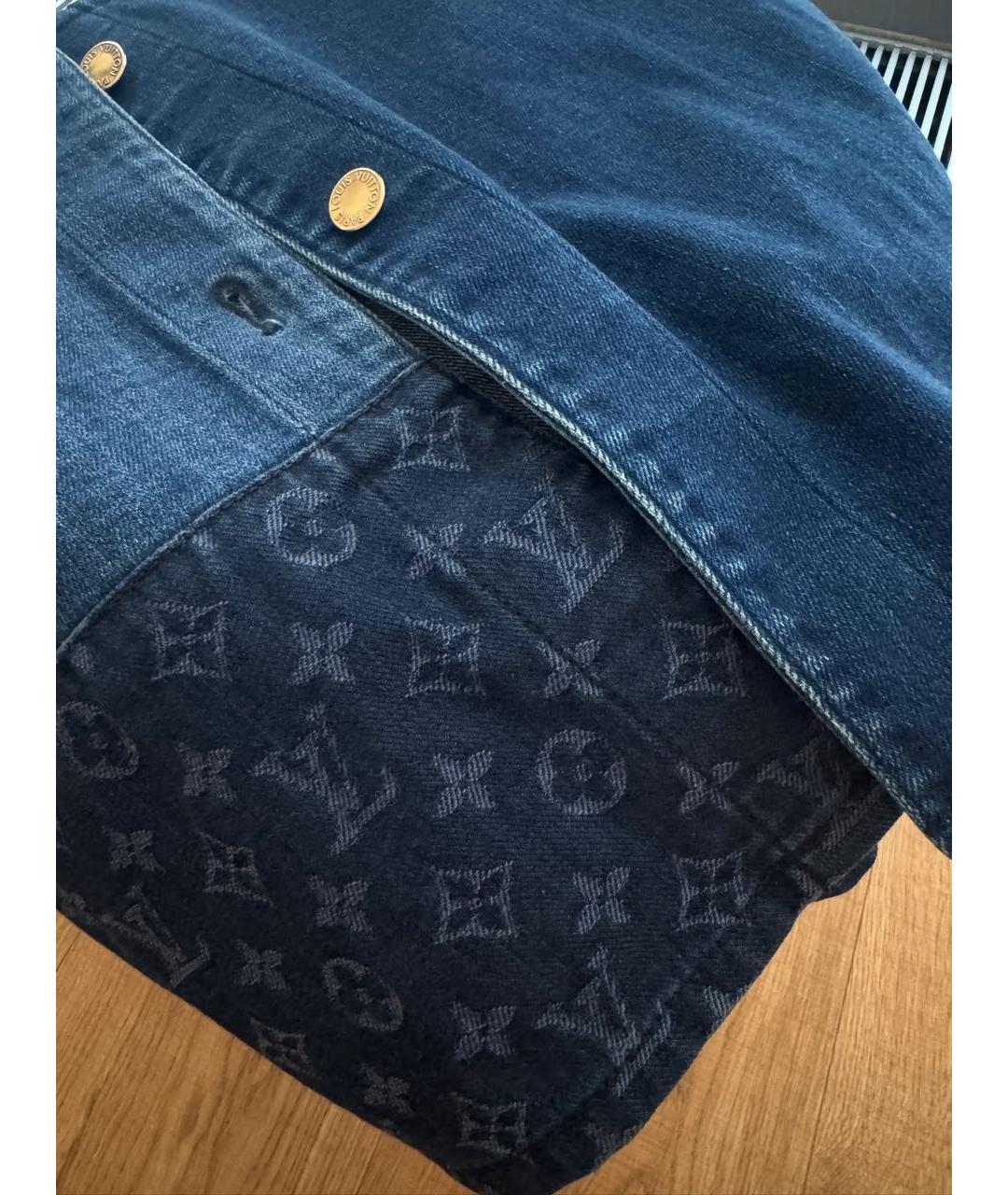 LOUIS VUITTON Синее деним повседневное платье, фото 4