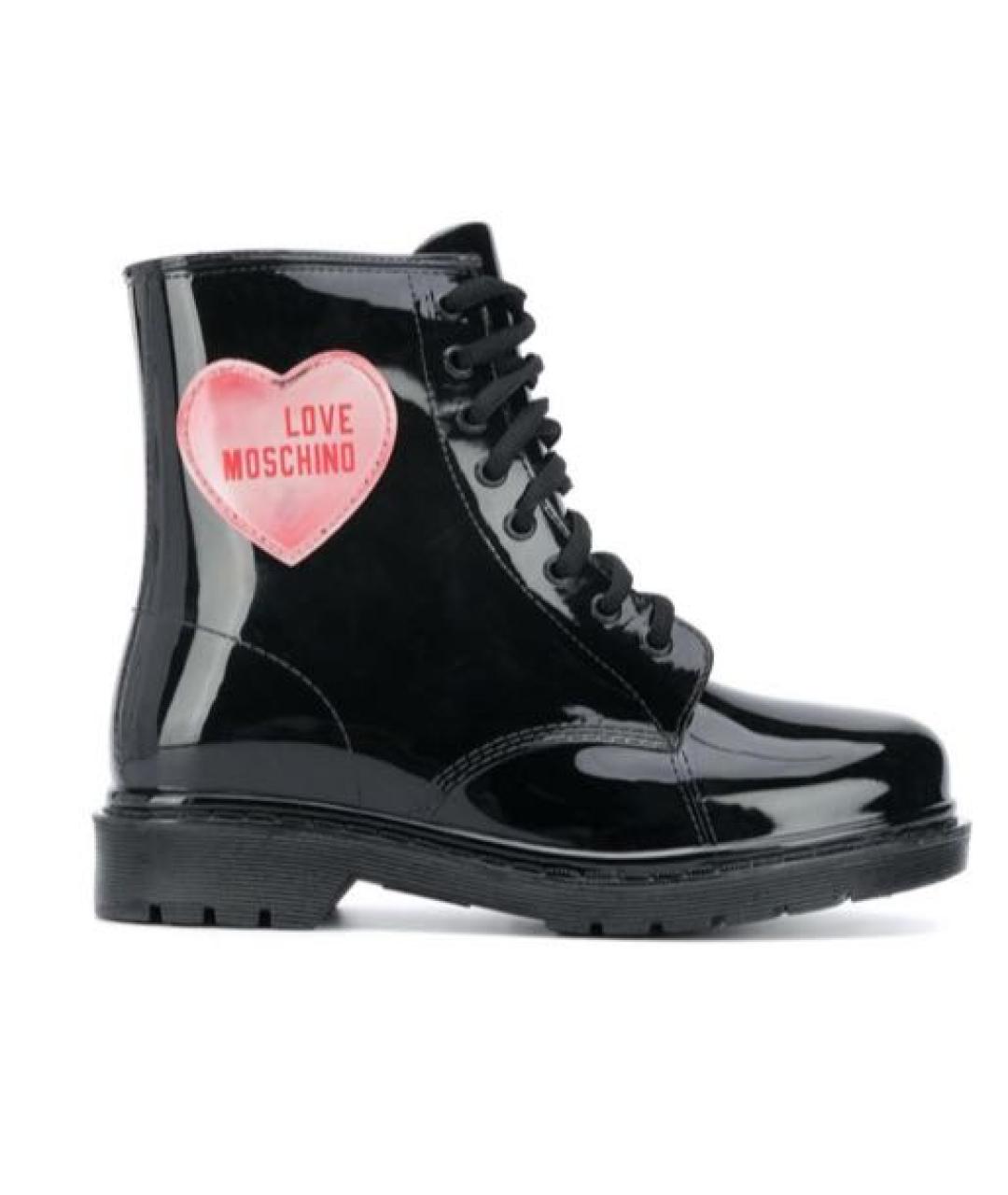 LOVE MOSCHINO Черные резиновые полусапоги, фото 7