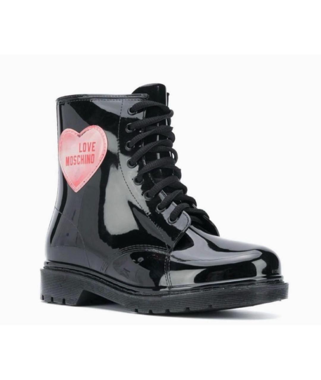LOVE MOSCHINO Черные резиновые полусапоги, фото 3
