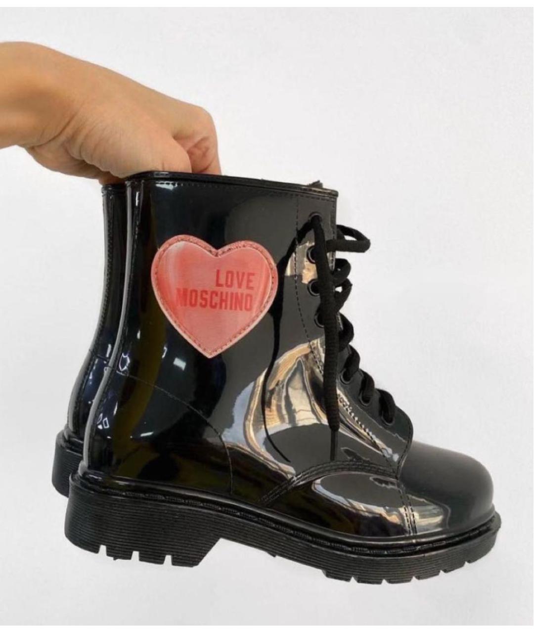 LOVE MOSCHINO Черные резиновые полусапоги, фото 4