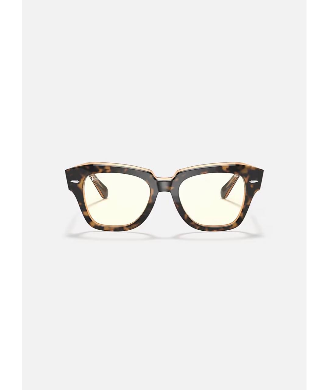RAY BAN Коричневые пластиковые солнцезащитные очки, фото 9