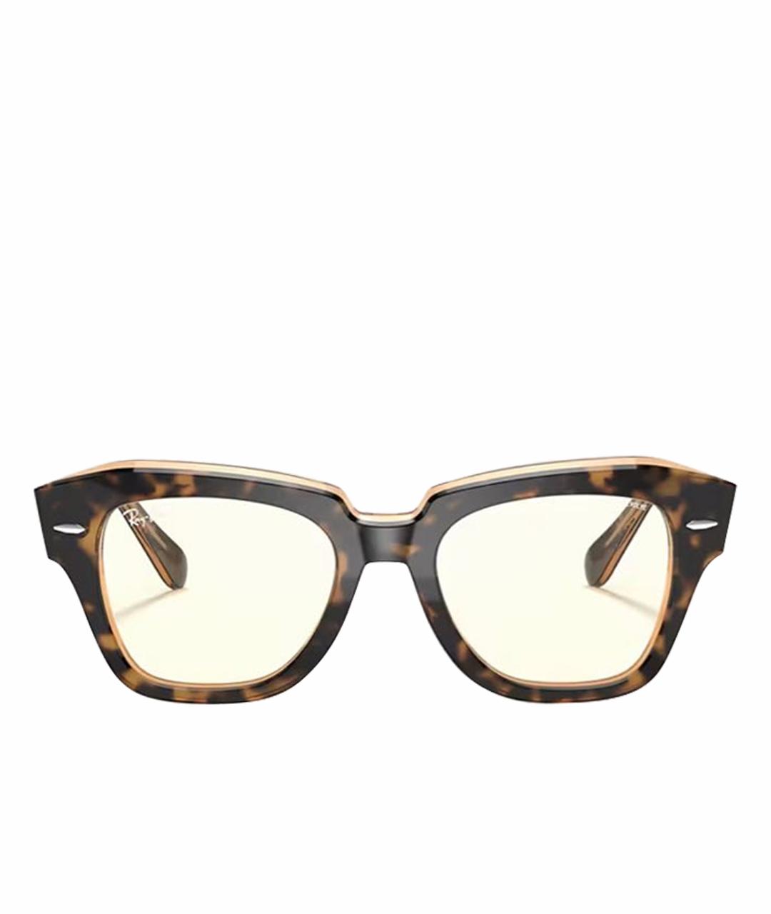 RAY BAN Коричневые пластиковые солнцезащитные очки, фото 1