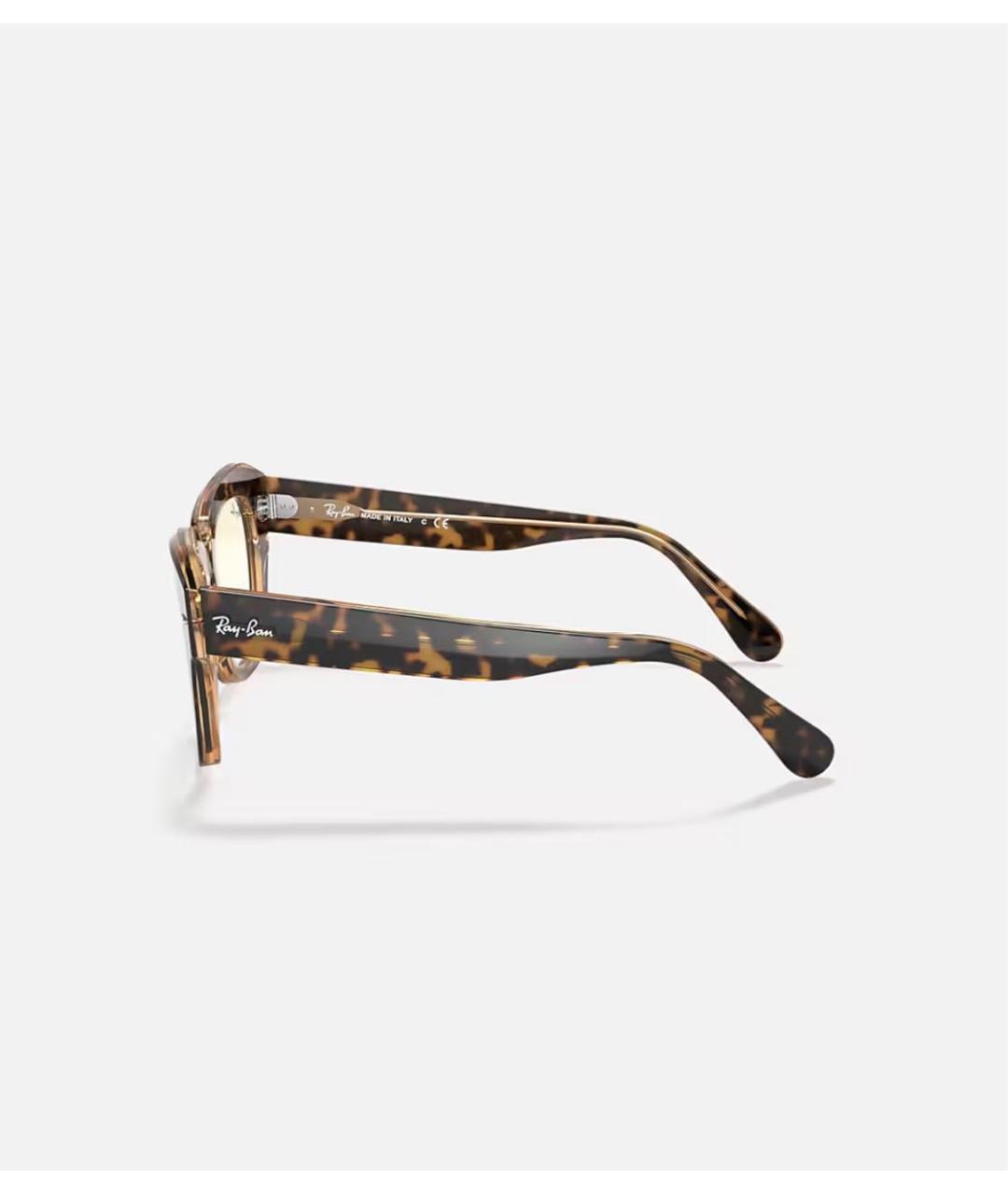 RAY BAN Коричневые пластиковые солнцезащитные очки, фото 3