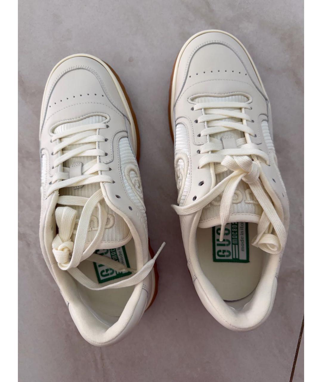 GUCCI Белые кожаные кеды, фото 3
