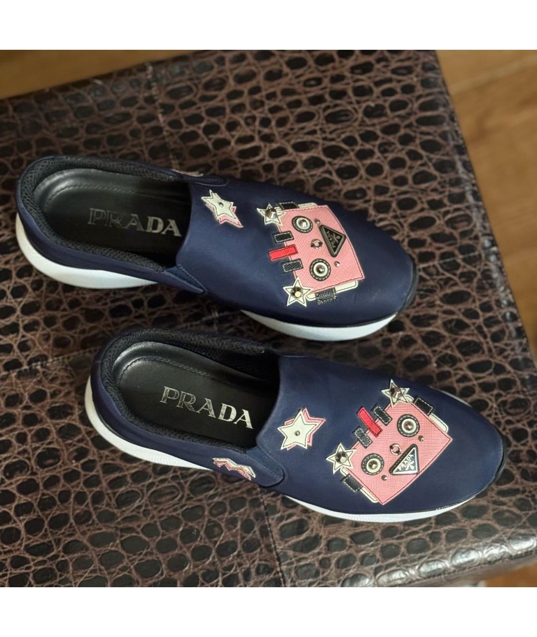 PRADA Темно-синие слипоны, фото 2