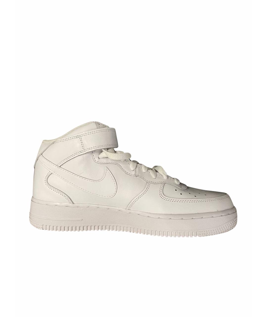 NIKE Белые кожаные высокие кроссовки / кеды, фото 1