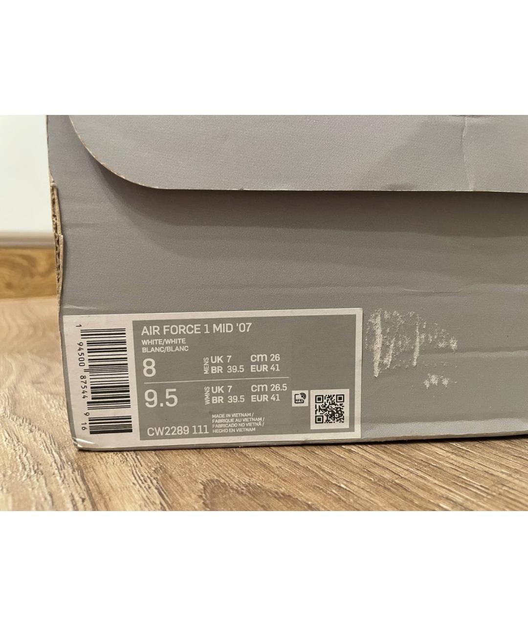 NIKE Белые кожаные высокие кроссовки / кеды, фото 4