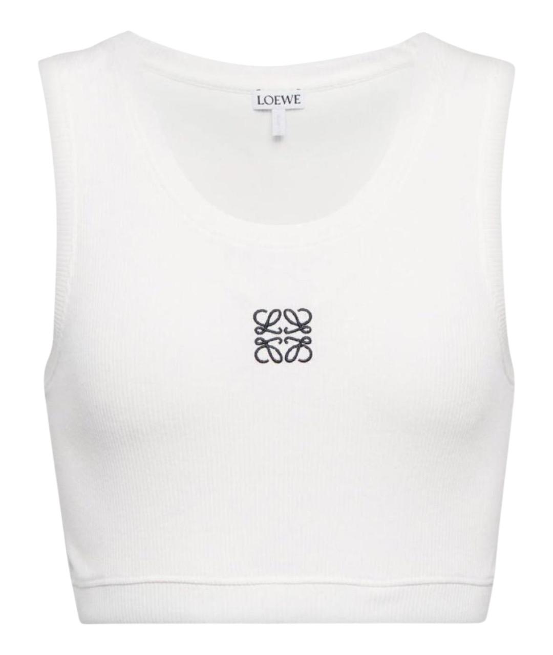 LOEWE Белая хлопковая майка, фото 1