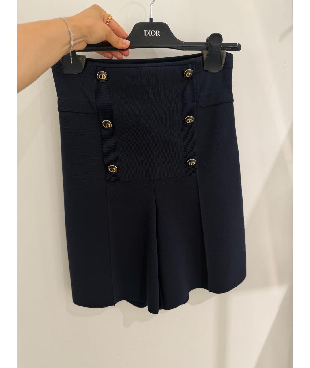 CHRISTIAN DIOR Синие хлопко-эластановые шорты, фото 2