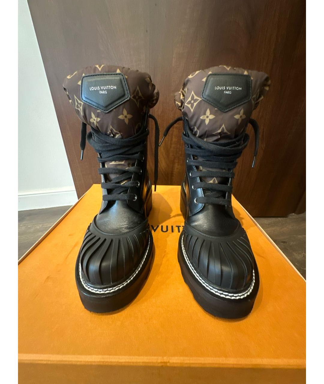 LOUIS VUITTON Черные кожаные ботинки, фото 2
