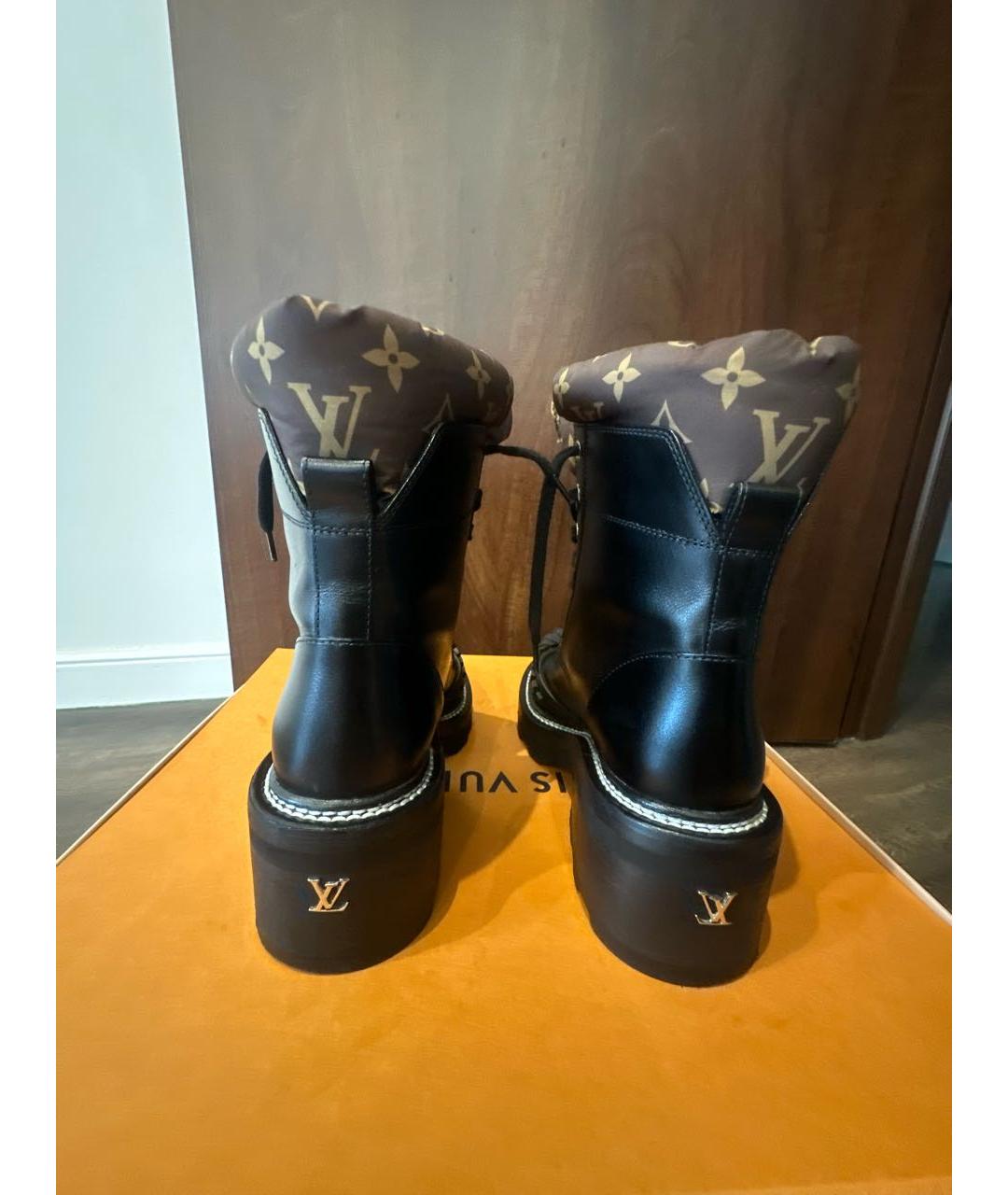 LOUIS VUITTON Черные кожаные ботинки, фото 4