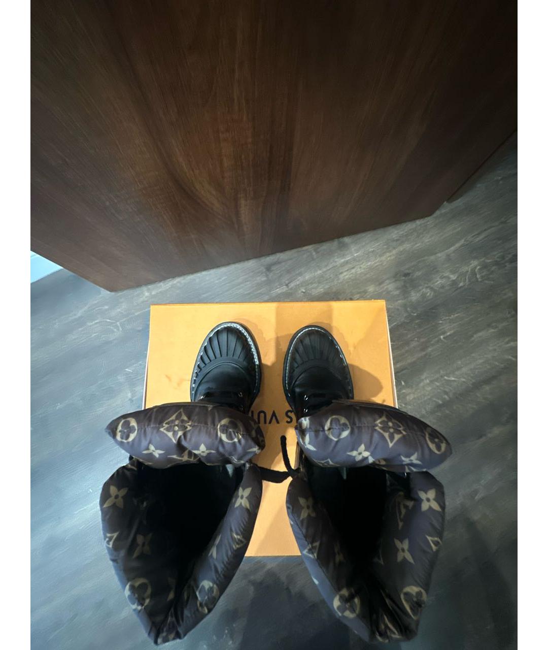 LOUIS VUITTON Черные кожаные ботинки, фото 3