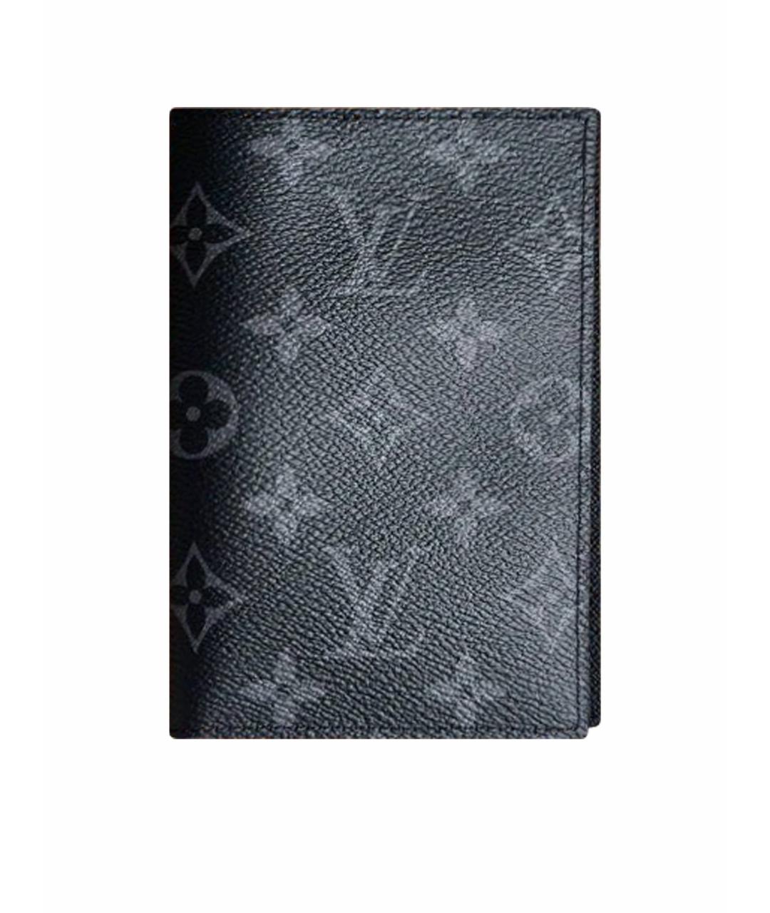 LOUIS VUITTON Антрацитовый кожаный кошелек, фото 1