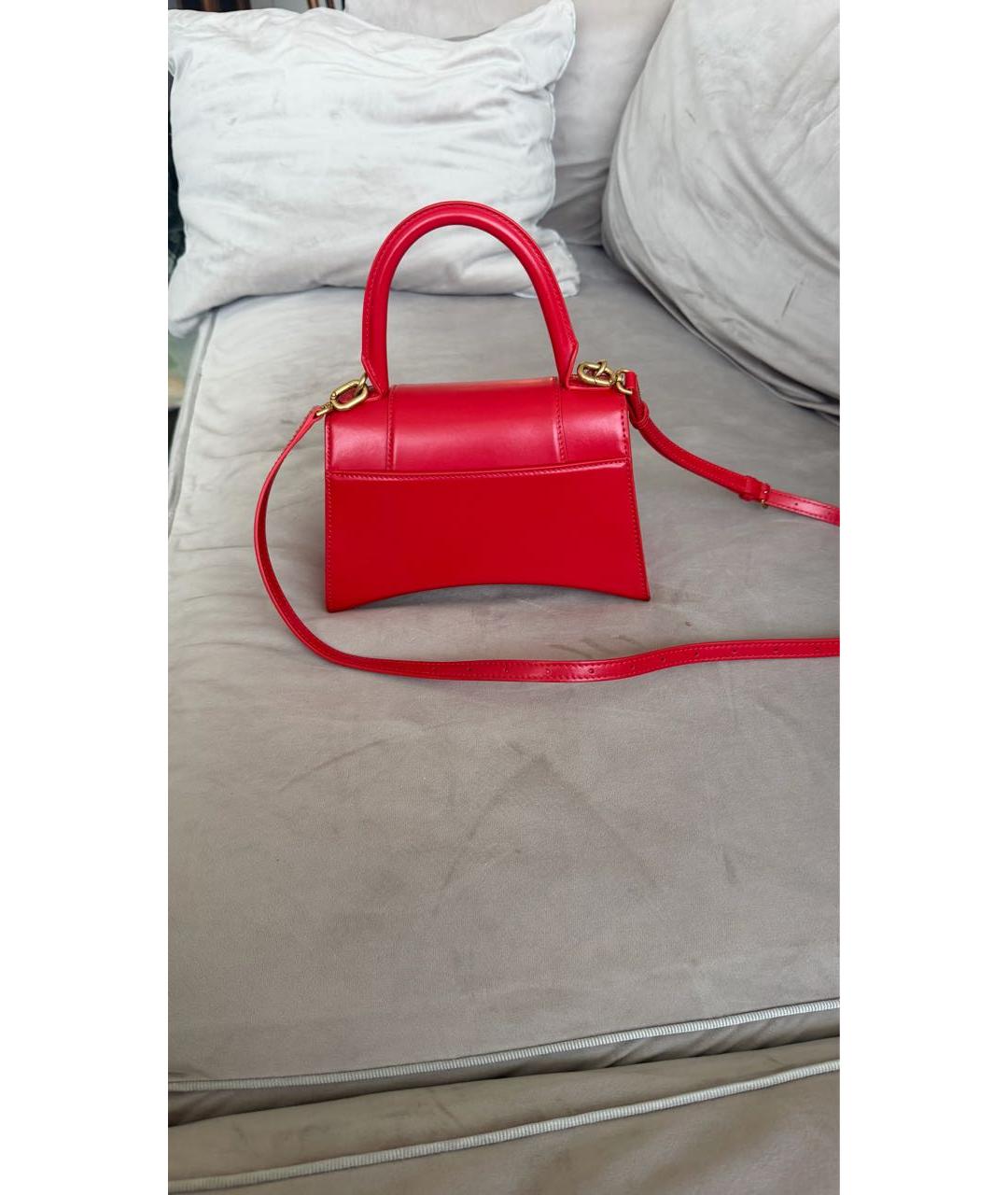 BALENCIAGA Красная кожаная сумка через плечо, фото 2