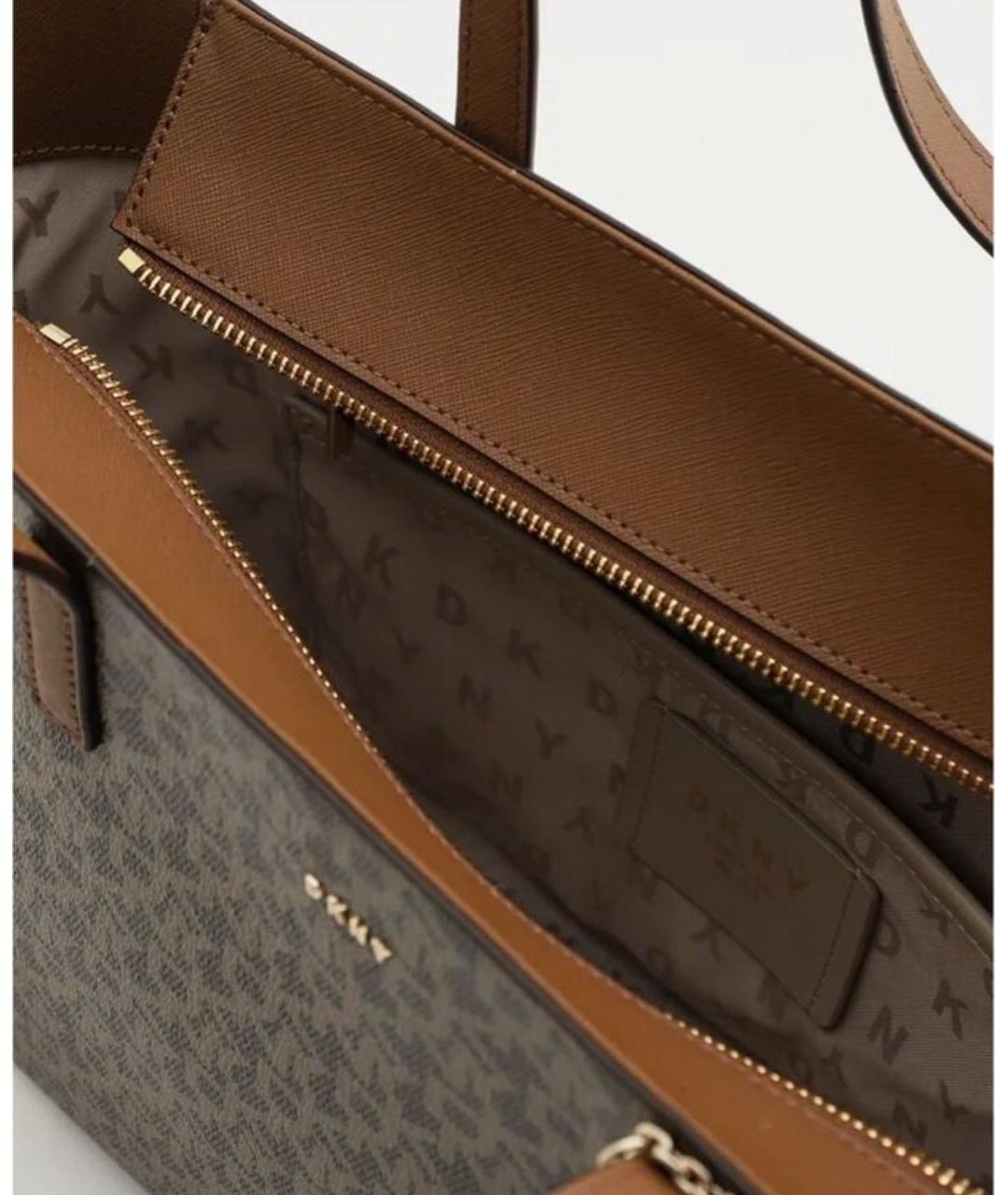 DKNY Коричневая сумка тоут из искусственной кожи, фото 4