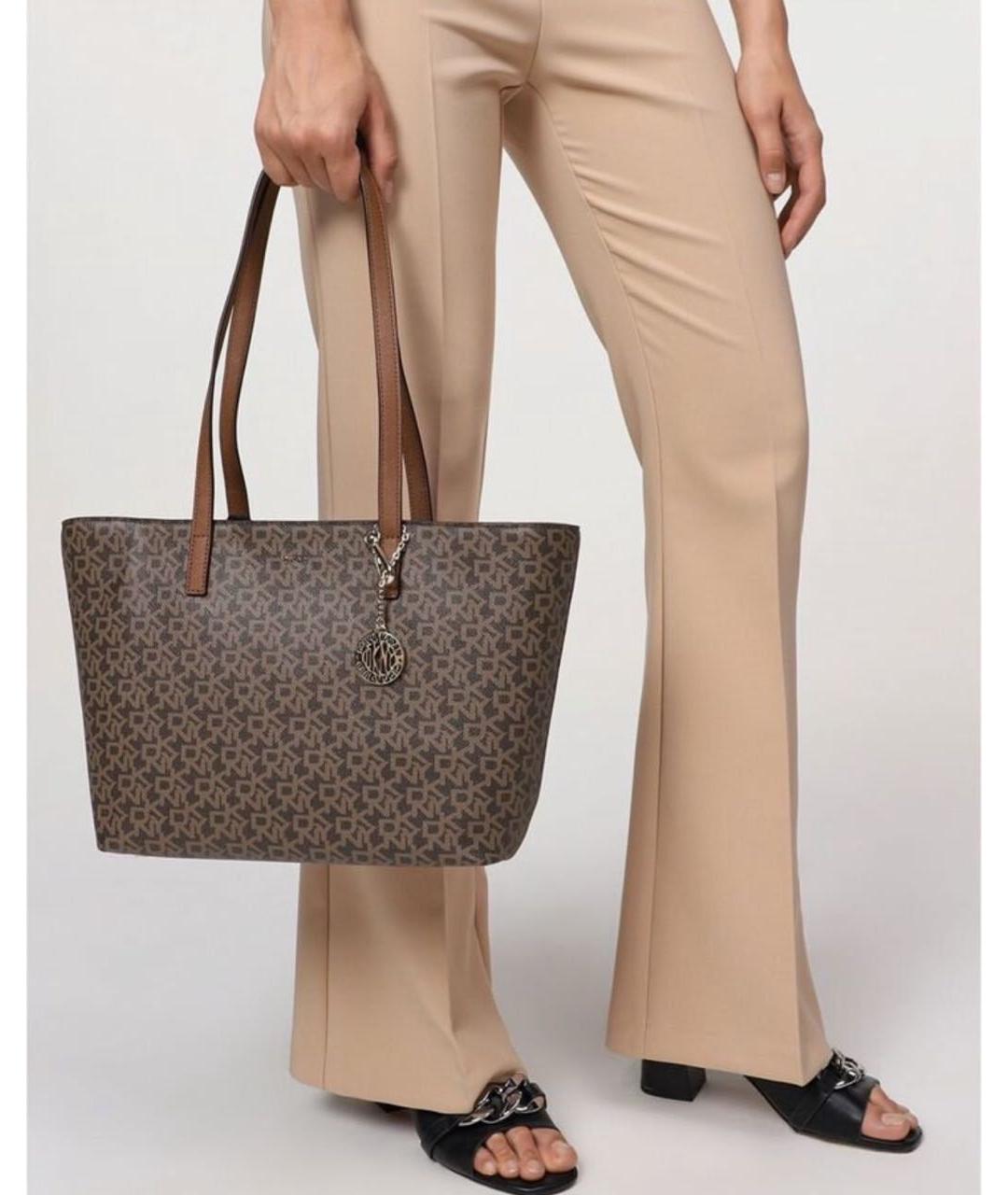 DKNY Коричневая сумка тоут из искусственной кожи, фото 5