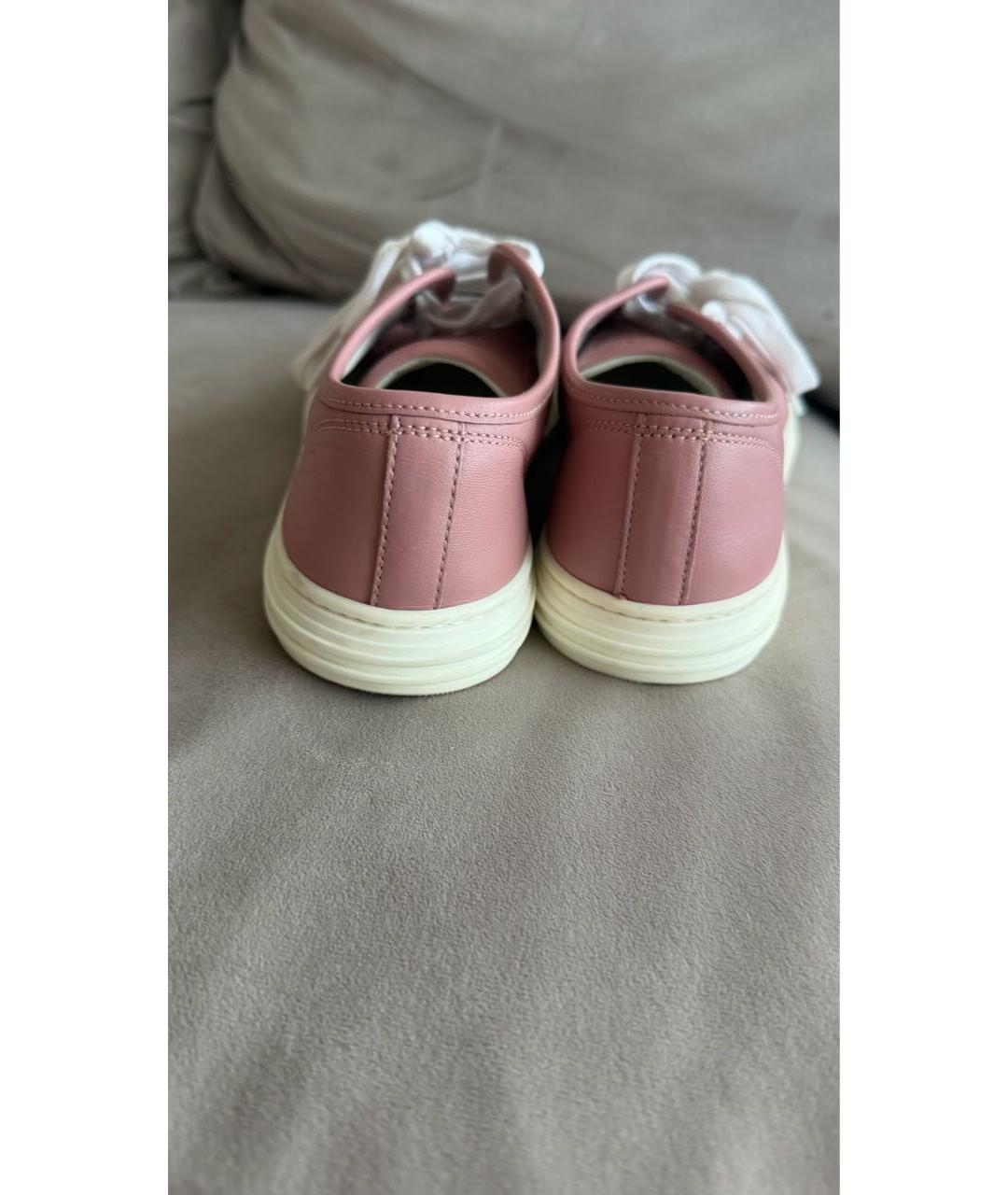 GUCCI Розовые кожаные кеды, фото 4