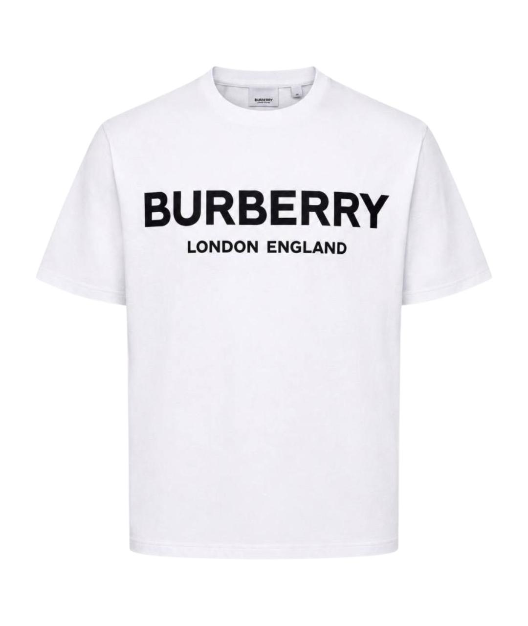 BURBERRY Белая хлопковая футболка, фото 1