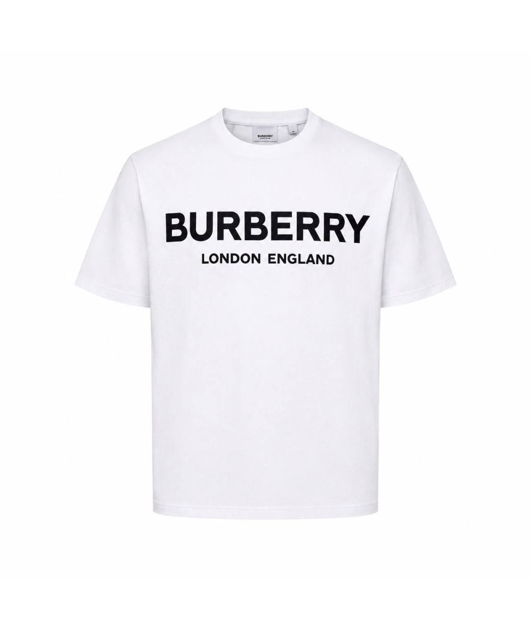 BURBERRY Белая хлопковая футболка, фото 4