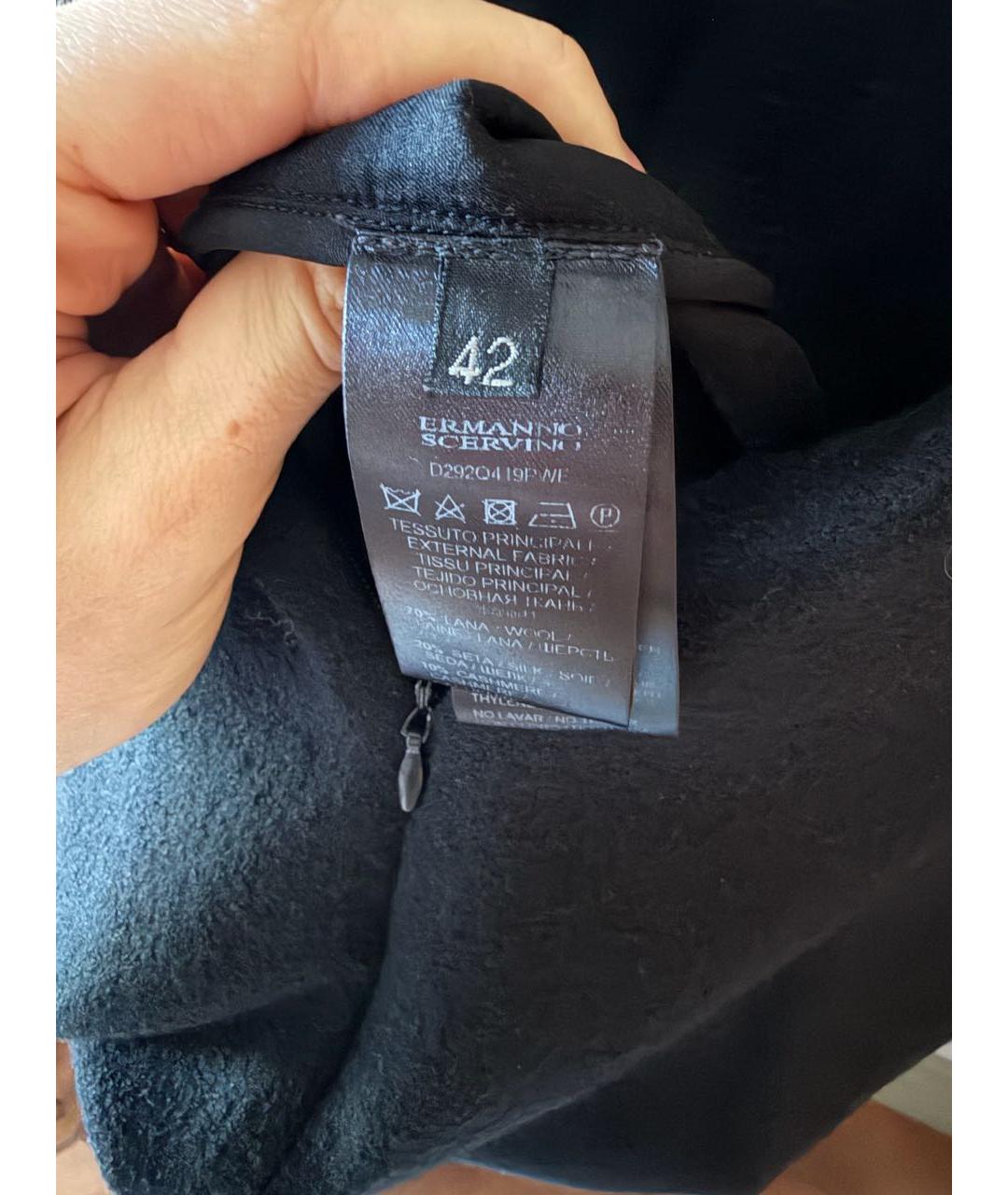 ERMANNO SCERVINO Черное шерстяное коктейльное платье, фото 4