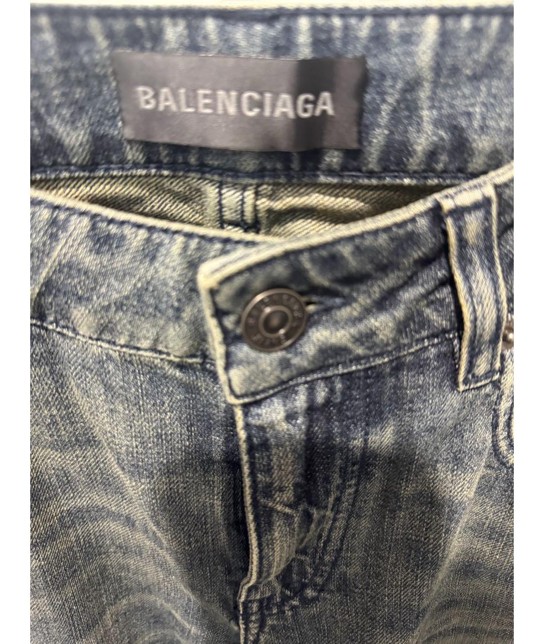 BALENCIAGA Синие хлопковые джинсы клеш, фото 4