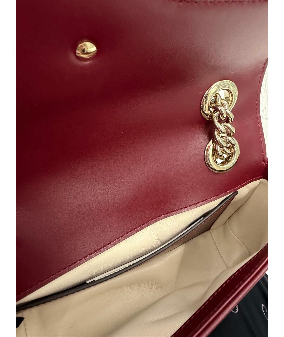 GUCCI Бордовая кожаная сумка через плечо, фото 4