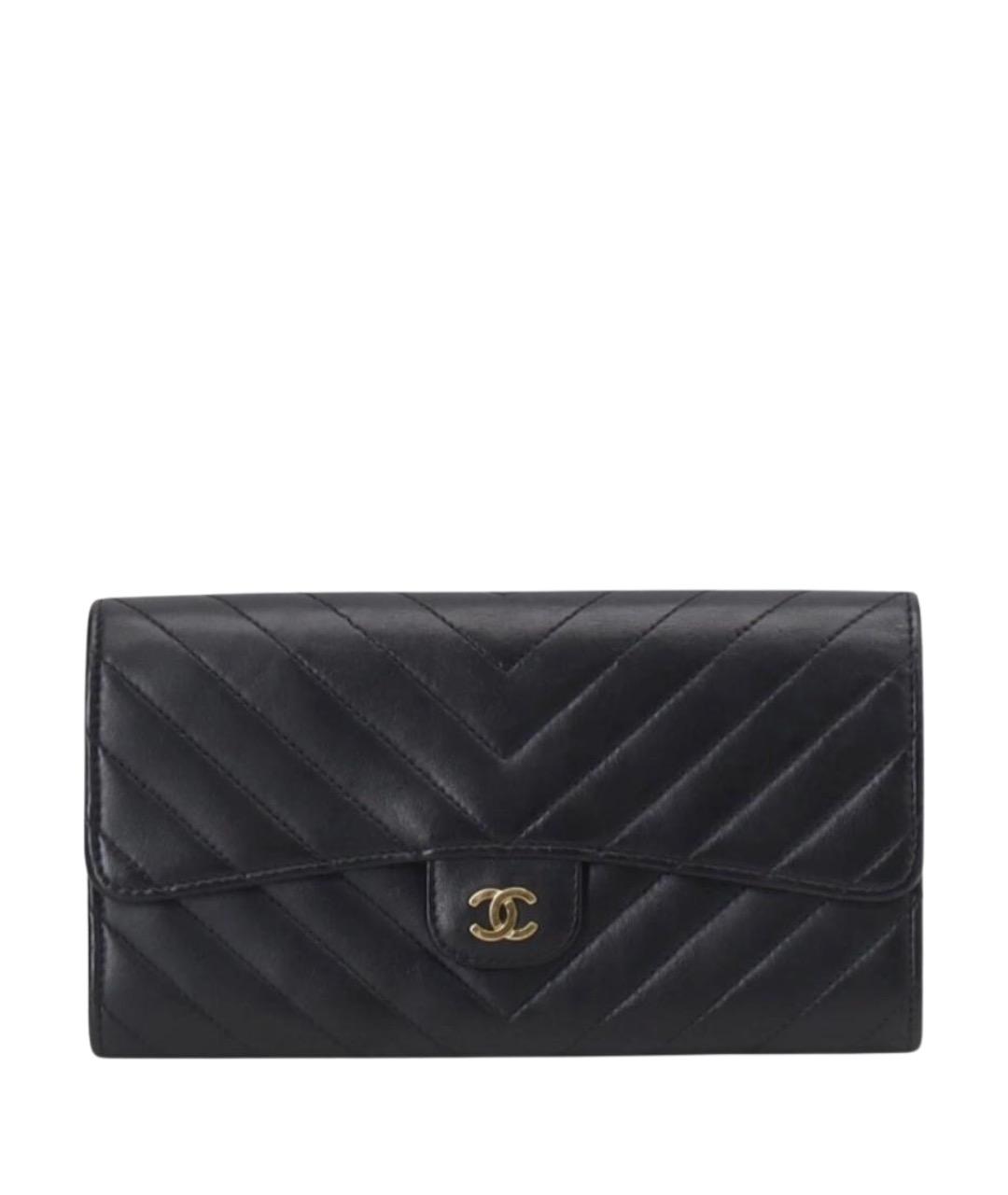 CHANEL Черный кожаный кошелек, фото 1