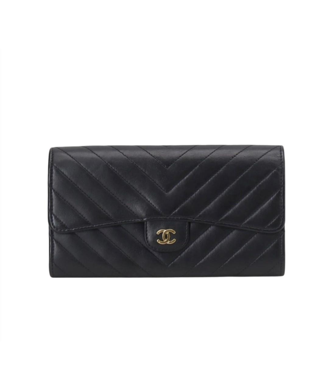 CHANEL Черный кожаный кошелек, фото 8