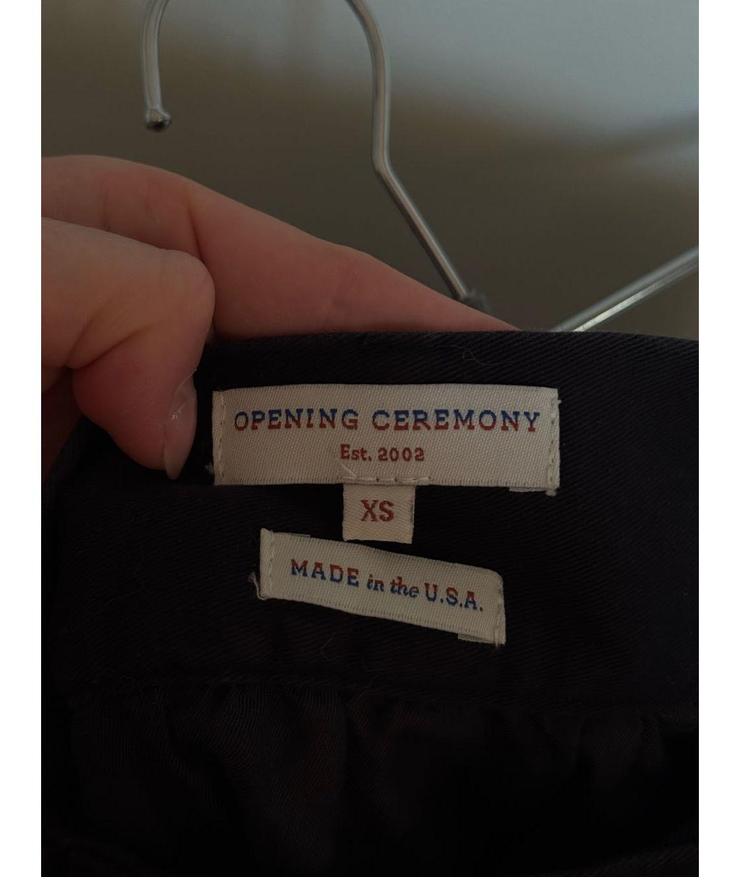 OPENING CEREMONY Черная хлопковая юбка мини, фото 3