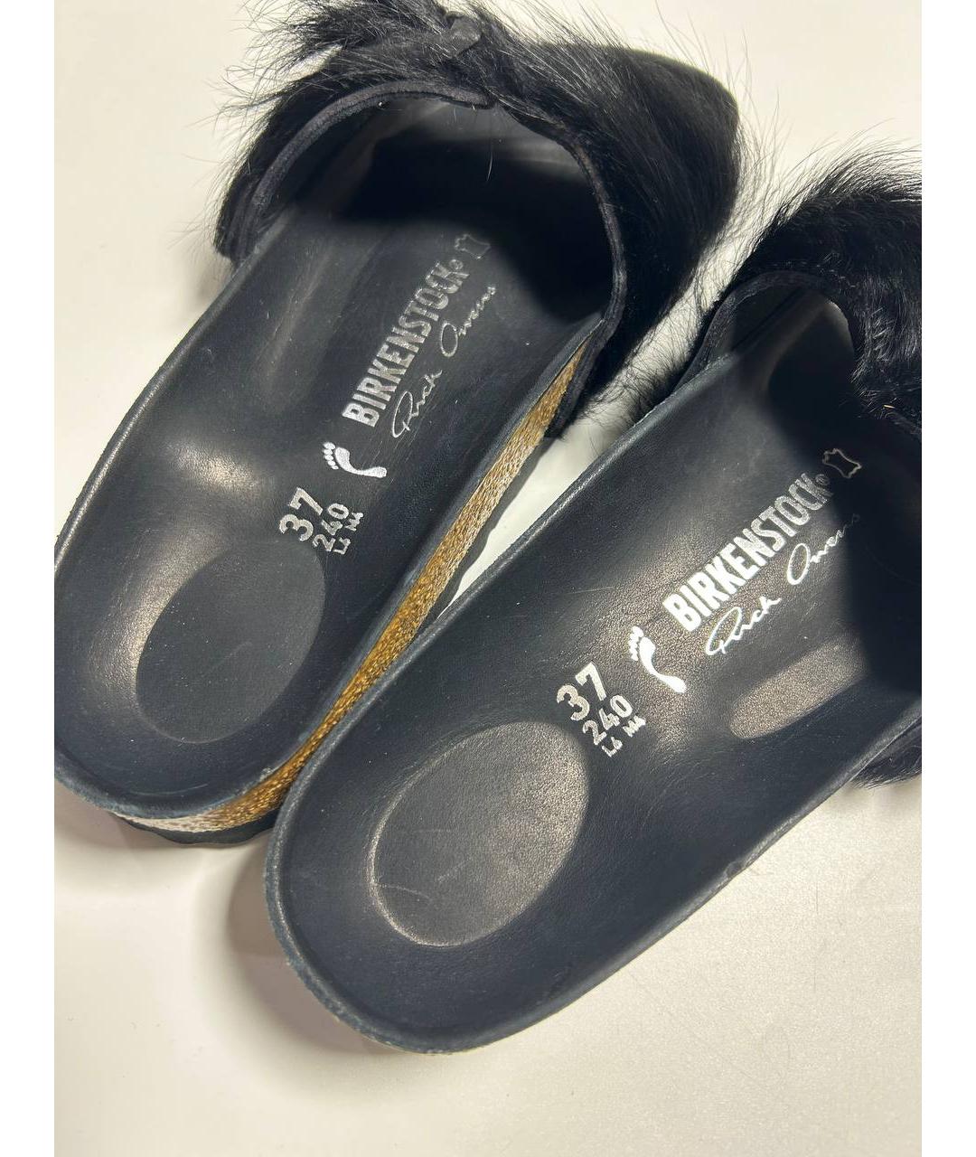 RICK OWENS Черные шлепанцы, фото 4