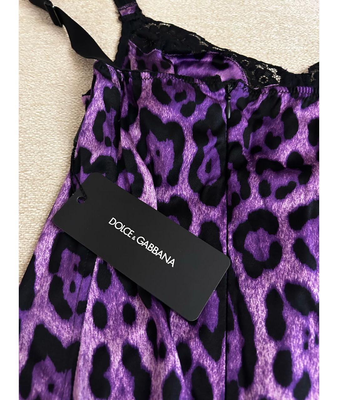 DOLCE&GABBANA Фиолетовая шелковая майка, фото 5