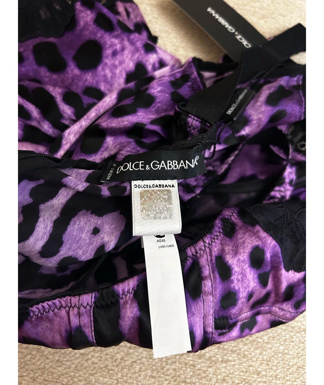 DOLCE&GABBANA Фиолетовая шелковая майка, фото 6