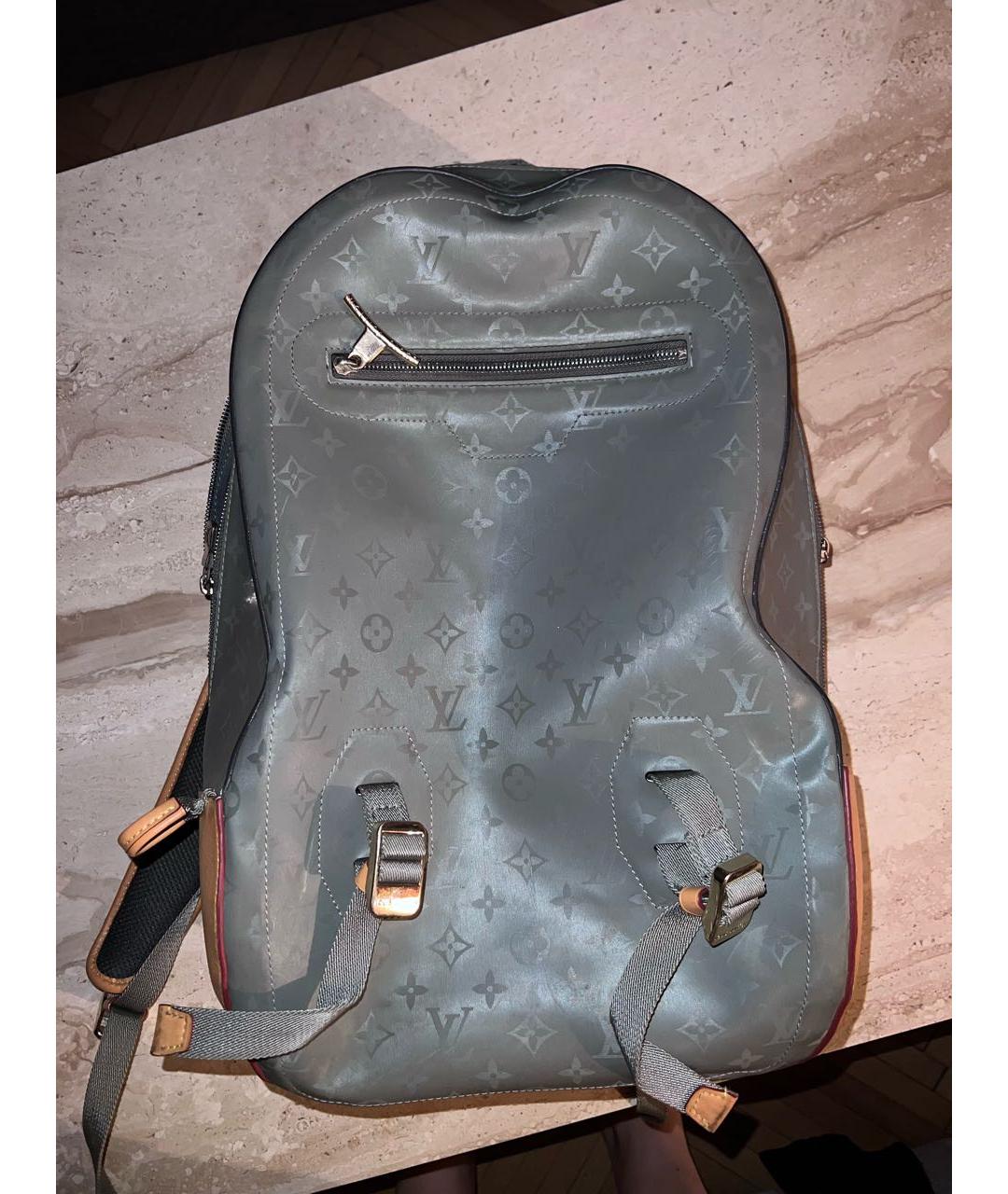 LOUIS VUITTON Серый кожаный рюкзак, фото 8