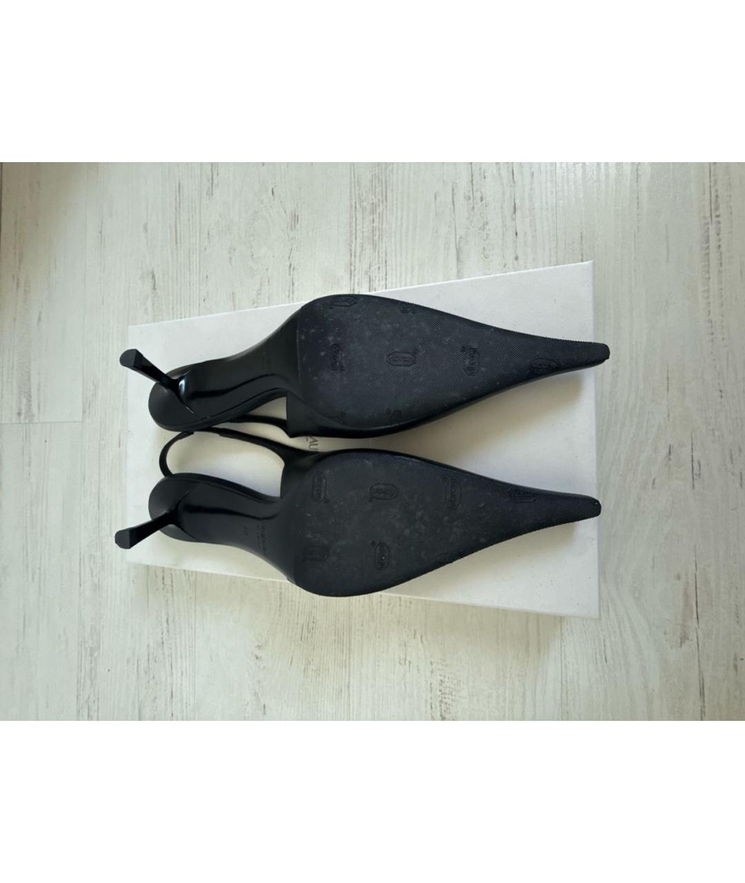 SAINT LAURENT Черные кожаные туфли, фото 4