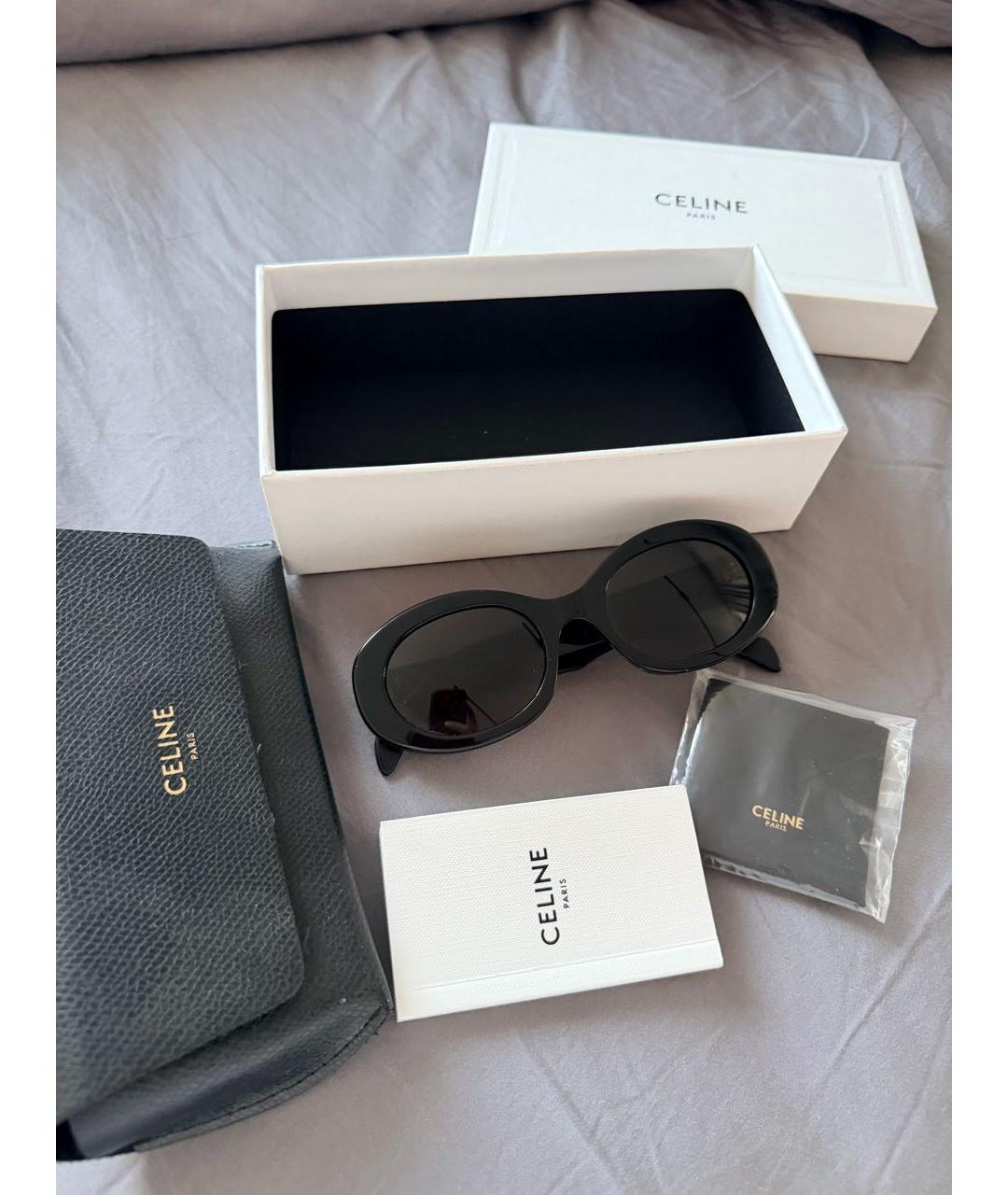 CELINE Черные пластиковые солнцезащитные очки, фото 5
