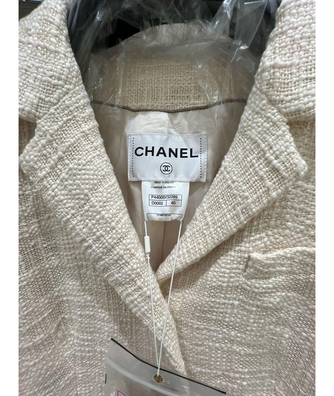 CHANEL Бежевый твидовый жакет/пиджак, фото 3