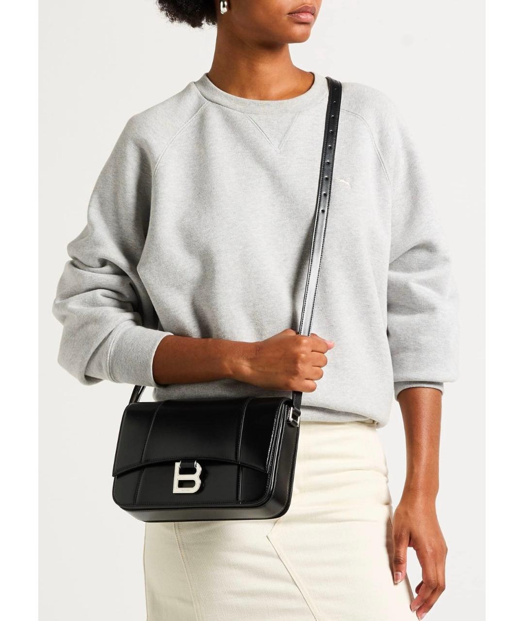 BALENCIAGA Черная кожаная сумка через плечо, фото 2