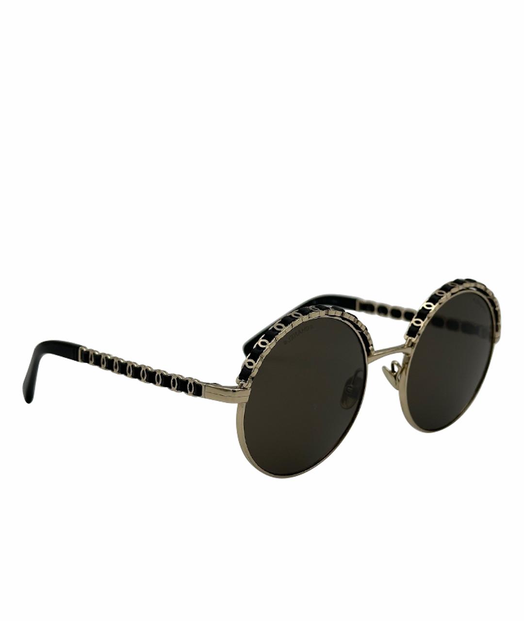 CHANEL Черные металлические солнцезащитные очки, фото 1