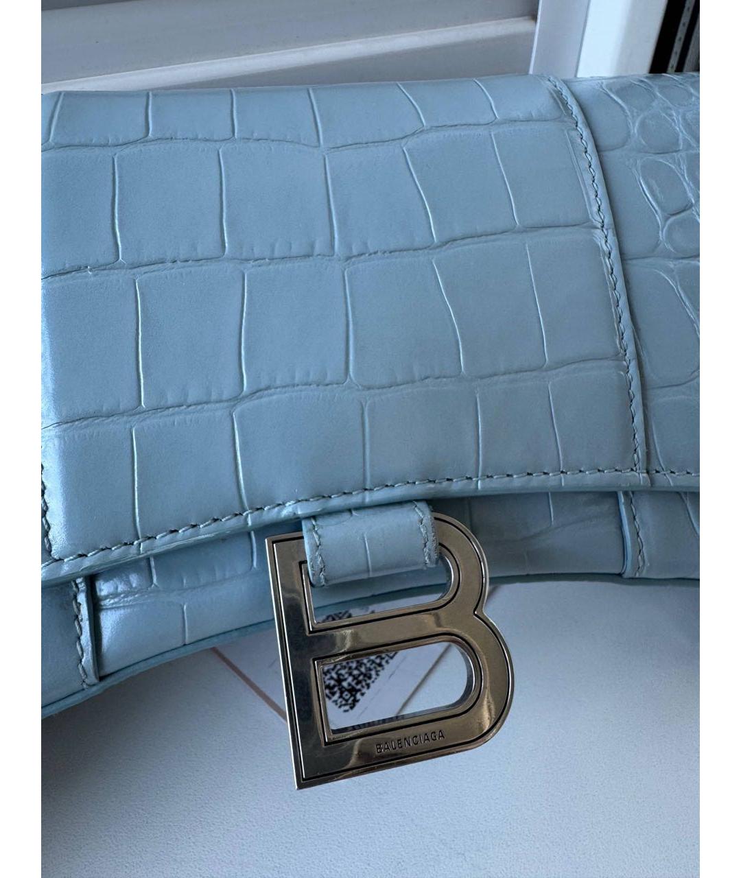BALENCIAGA Голубая кожаная сумка через плечо, фото 2