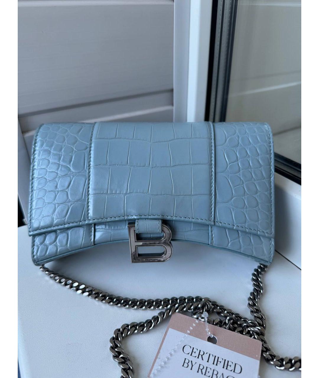 BALENCIAGA Голубая кожаная сумка через плечо, фото 8