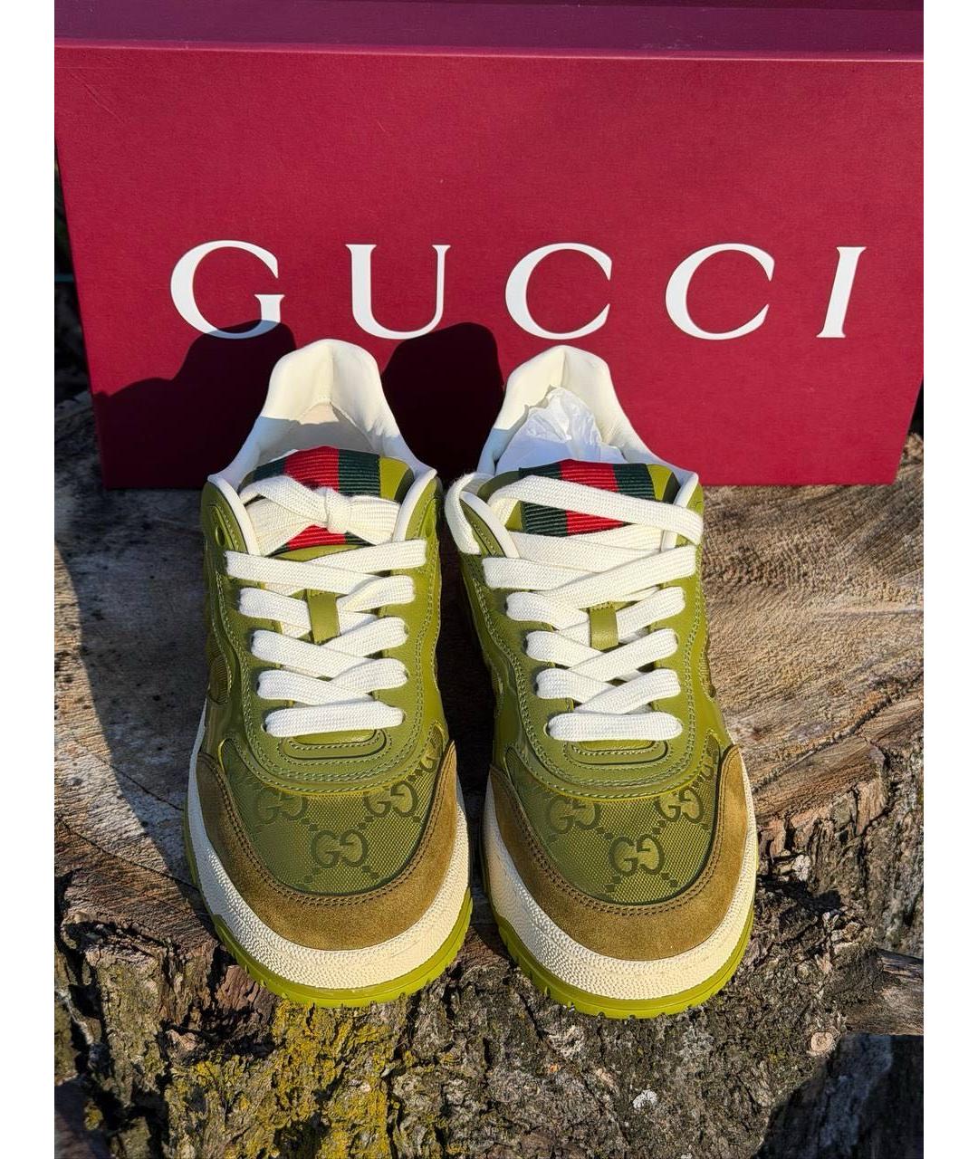 GUCCI Зеленые замшевые кеды, фото 3