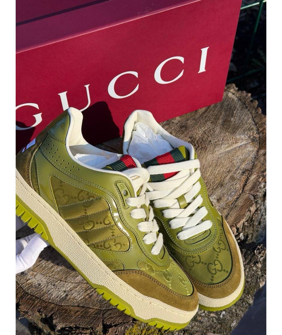 GUCCI Зеленые замшевые кеды, фото 4