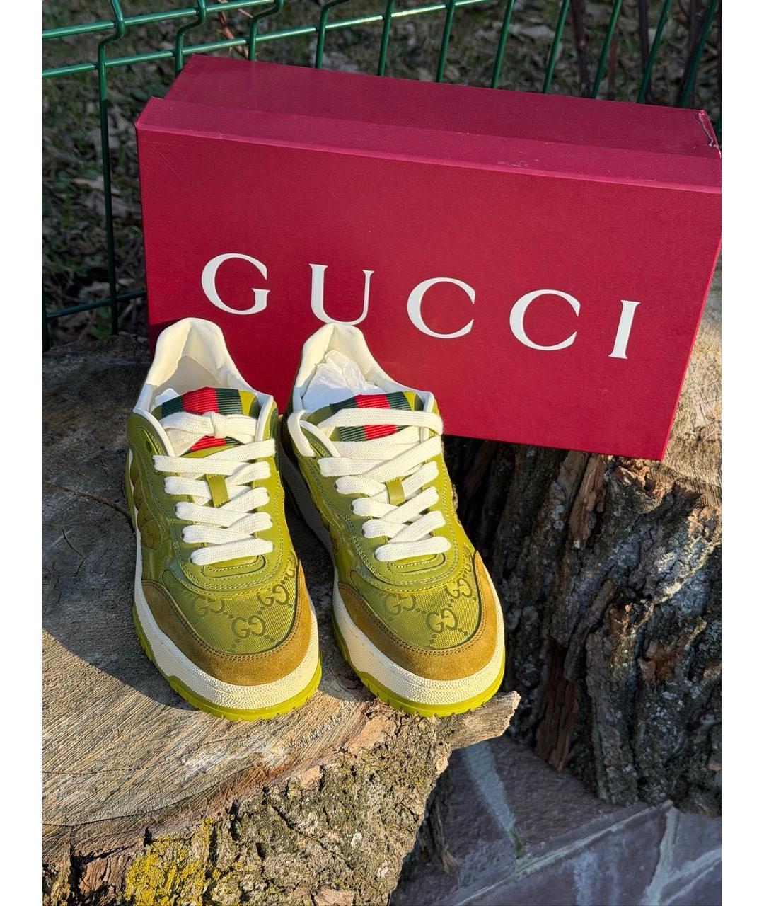 GUCCI Зеленые замшевые кеды, фото 2