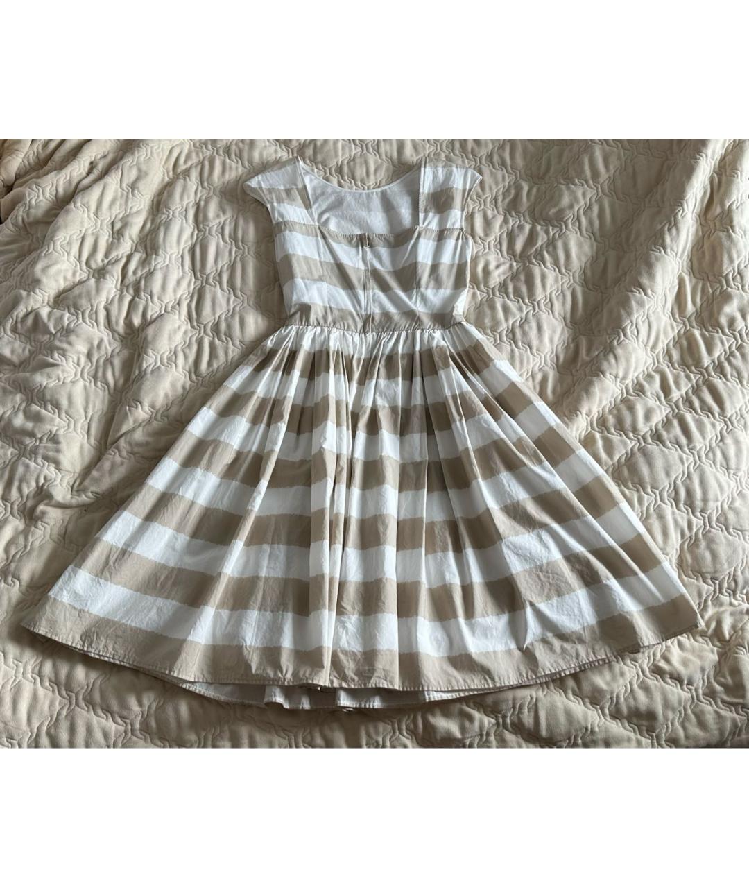 DOLCE&GABBANA Бежевое хлопковое повседневное платье, фото 2