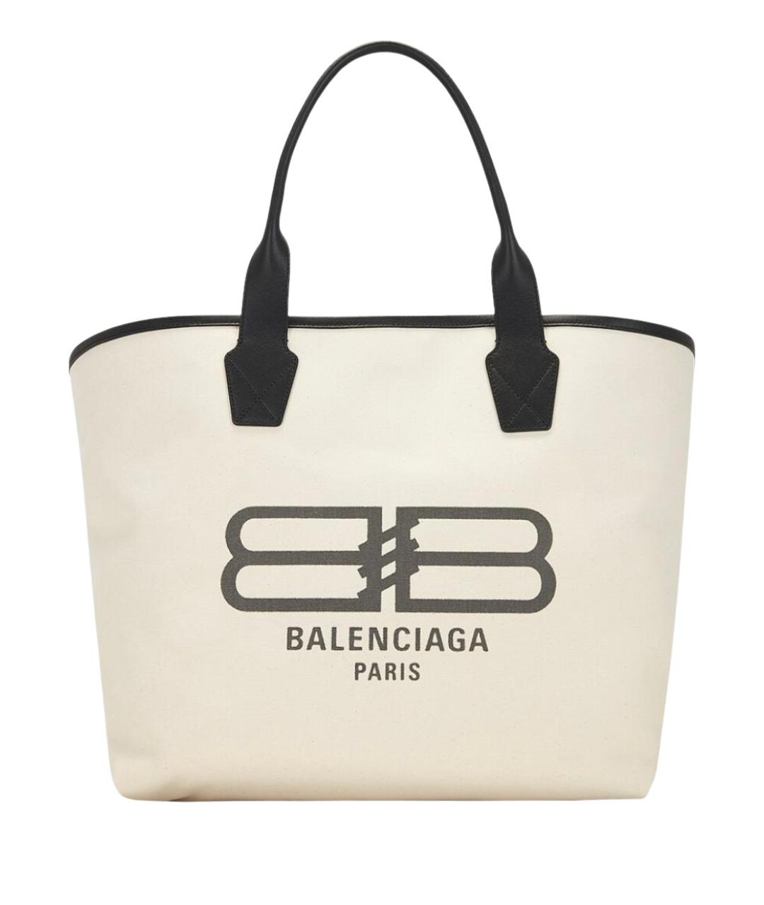 BALENCIAGA Бежевая тканевая сумка тоут, фото 1
