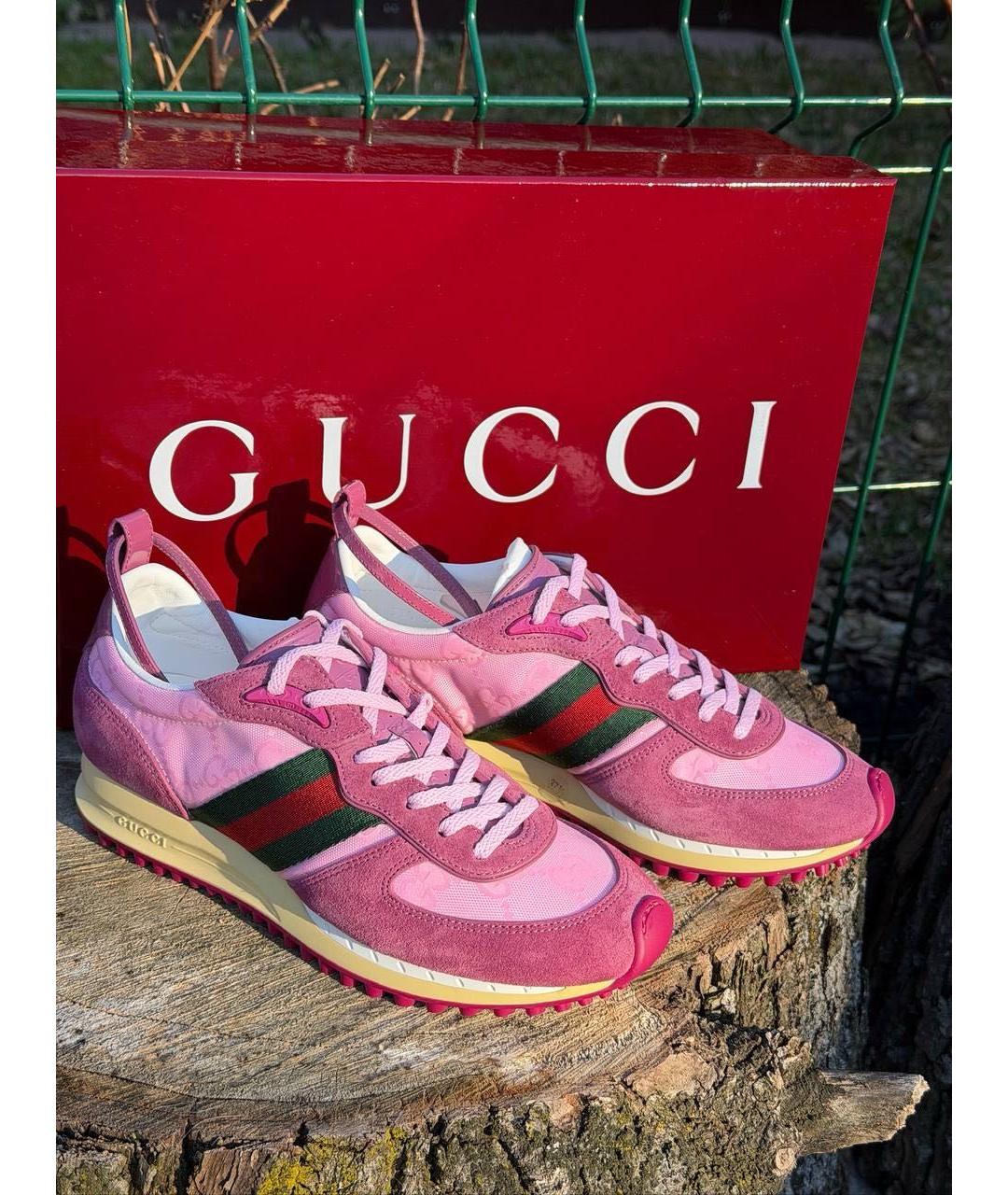 GUCCI Розовые кроссовки, фото 4