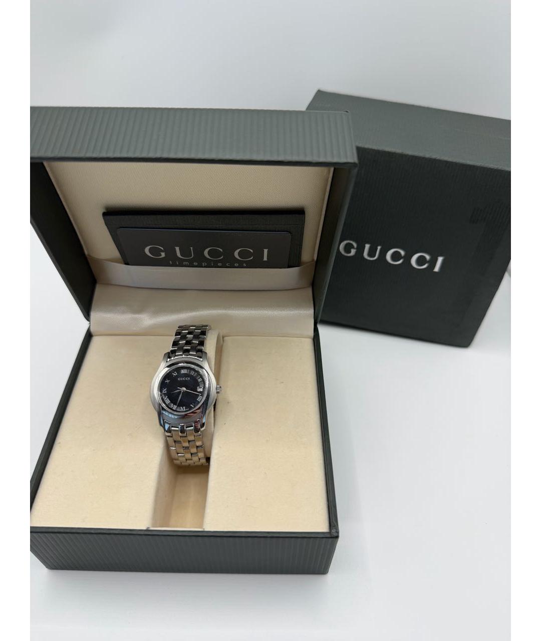 GUCCI Серебряные стальные часы, фото 2