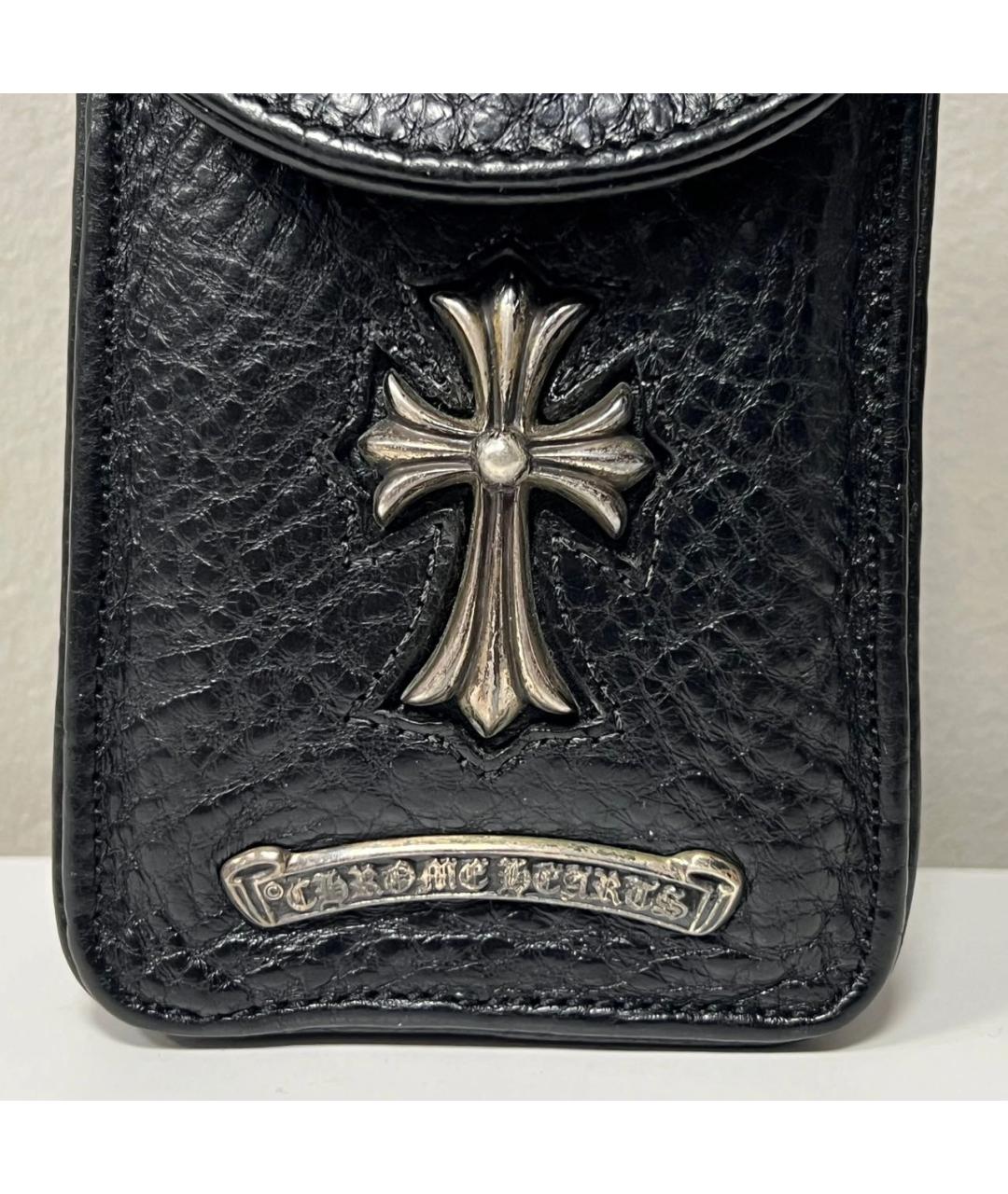 CHROME HEARTS Черный кожаный кошелек, фото 5