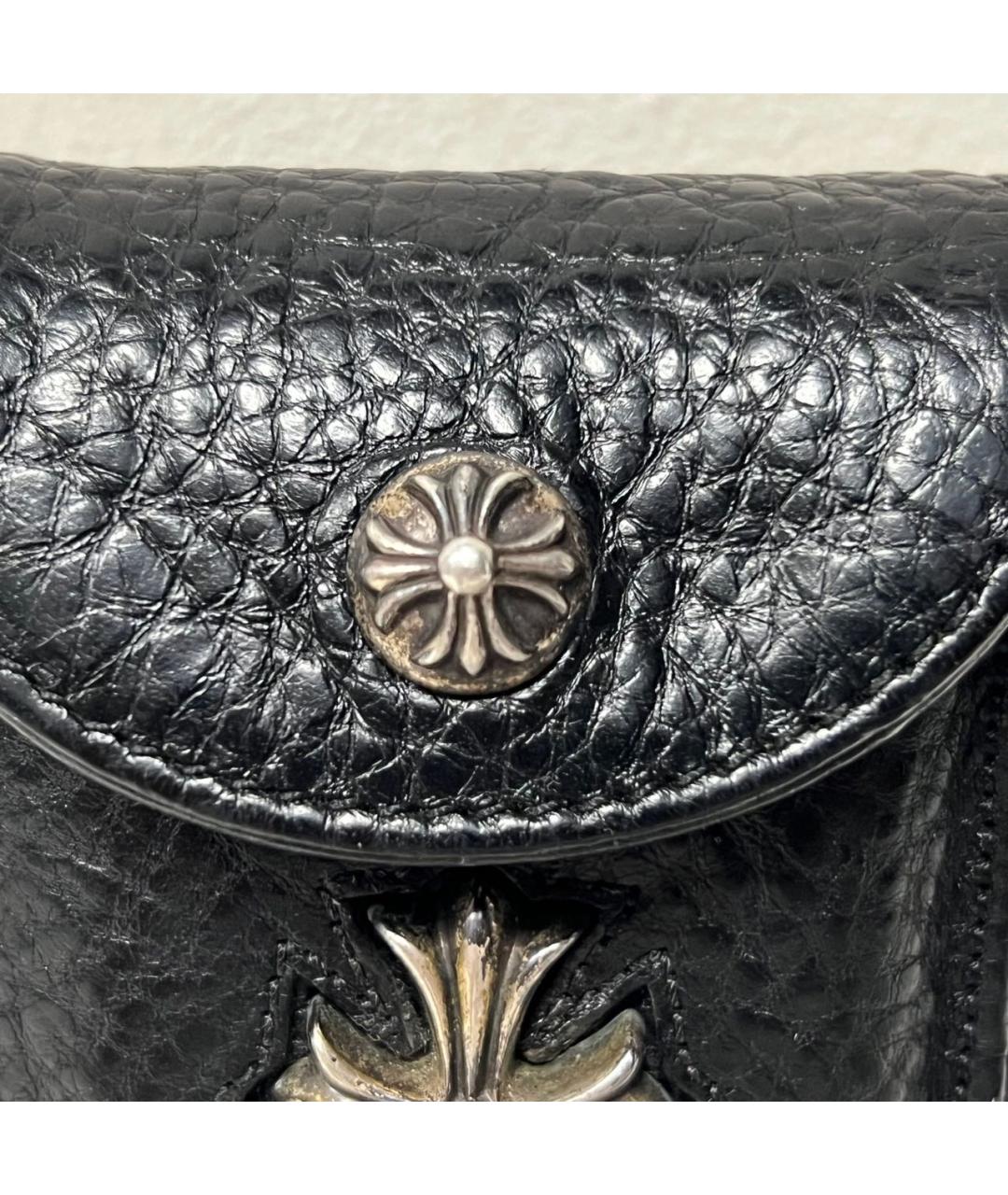 CHROME HEARTS Черный кожаный кошелек, фото 6
