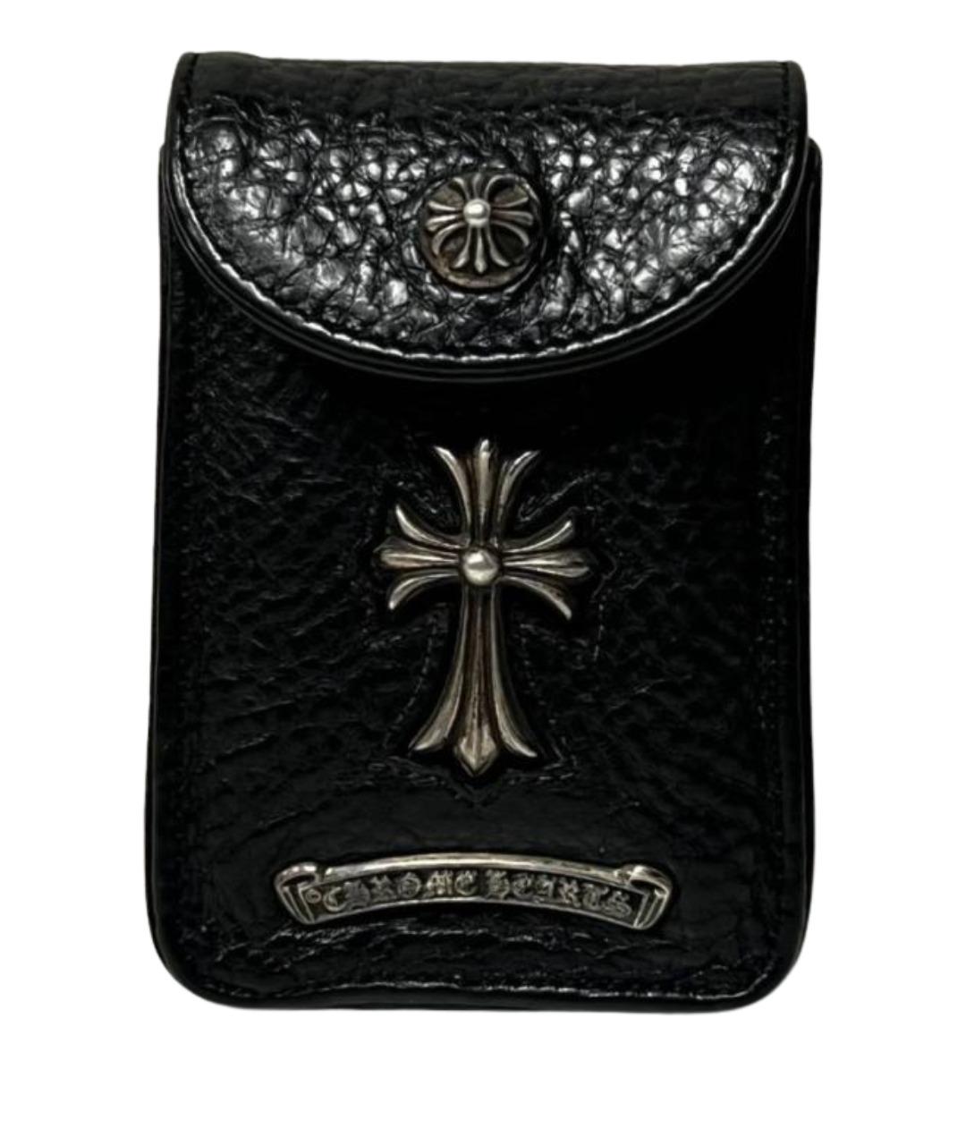 CHROME HEARTS Черный кожаный кошелек, фото 1